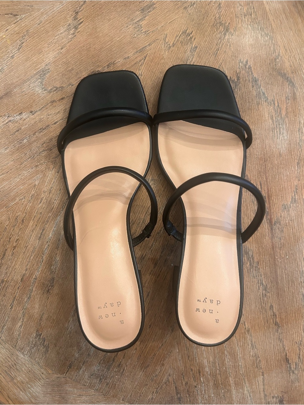 A New Day Chunky Block High Heel Slip On Sandals  Sz 10⁠